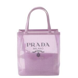 Prada Sequin Mesh Shopping Bag Handbag Purple